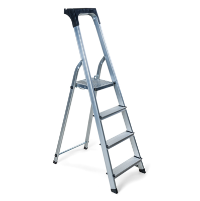 Huishoudtrap - keukentrap 4 treden aluminium