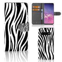 Samsung Galaxy S10 | Telefoonhoesje | Met pasjeshouder | Zebra