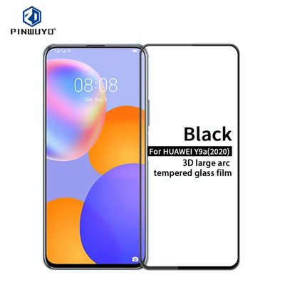 Voor Huawei? Y9a (2020) PINWUYO 9H 3D Gebogen full screen explosiebestendige tempered glass film(zwart)