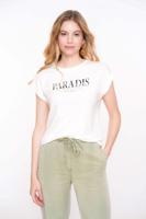 Geisha T-shirt Paradis 52117-41 T-shirt Korte Mouw 10 Off-white/black/gold