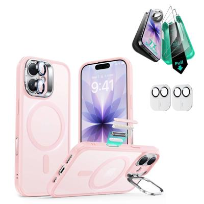 iPhone 17 Bundle Classic Hybrid Magnetic Case (Camera Control, Stash Stand) and Armorite Screen Protector - Frosted Bubblegum Pink iPhone 17 Bundle Classic Hybrid Magnetic Case (Camera Control, Stash Stand) and Armorite Screen Protector - Frosted Bubblegum Pink