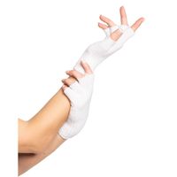 Verkleed handschoenen vingerloos - wit - one size - voor volwassenen - thumbnail