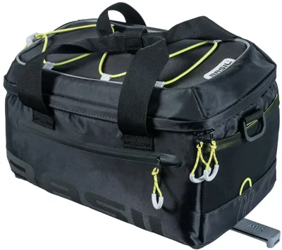 Bagagedragertas / schoudertas Basil Miles Trunkbag MIK 7 liter - zwart/lime