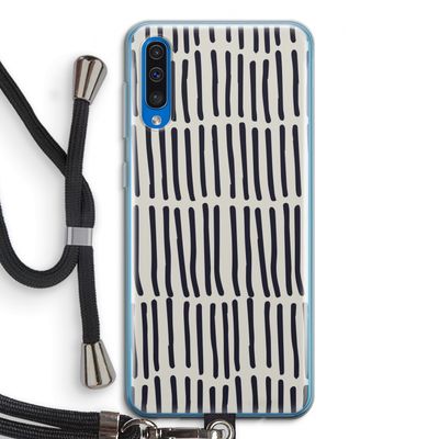 Moroccan stripes: Samsung Galaxy A50 Transparant Hoesje met koord