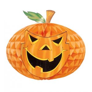 Halloween versiering pompoen honeycomb decoratie 30 cm   -