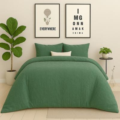 Dekbedovertrek Stonewashed - Lits-Jumeaux (240x220 cm) - Groen Microvezel - Dessin: - Zydante - Dekbed-Discounter.nl