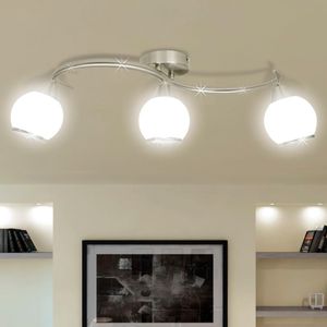 VidaXL Plafondlamp glazen kappen + golvende rail voor 3 x e14 peertjes