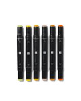 HEMA Twin Tip Markers Geel-oranje - 6 Stuks - thumbnail