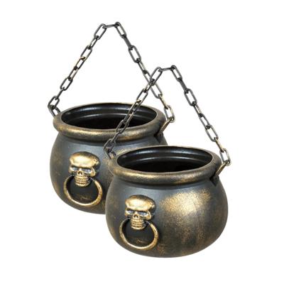 Boland Heksenketel - 2x - goud - kunststof - 13 x 19 cm - kookpot - halloween