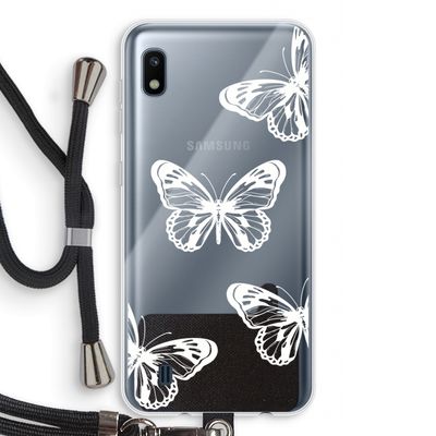 White butterfly: Samsung Galaxy A10 Transparant Hoesje met koord