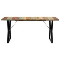 The Living Store Retro Gerecycled Houten Eetkamertafel - 180 x 90 x 76 cm - Vintage Charme