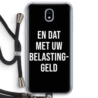 Belastinggeld - Zwart: Samsung Galaxy J5 (2017) Transparant Hoesje met koord