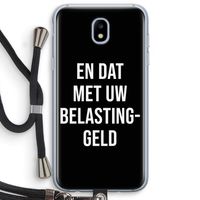 Belastinggeld - Zwart: Samsung Galaxy J5 (2017) Transparant Hoesje met koord