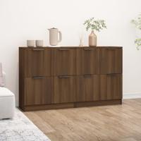 Dressoirs 2 st 60x30x70 cm bewerkt hout bruin eikenkleur