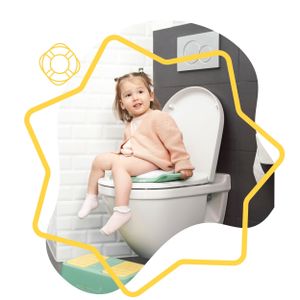 Badabulle B027008 toiletbril Zachte toiletzitting Polypropyleen (PP), Polyvinyl chloride (PVC) Groen, Wit