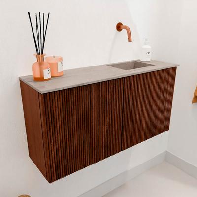 Toiletmeubel Mondiaz Joya Dlux | 80 cm | Meubelkleur Ruby | Faye wastafel Saba Wasbak Rechts | Zonder kraangat(en)
