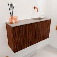 Toiletmeubel Mondiaz Joya Dlux | 80 cm | Meubelkleur Ruby | Faye wastafel Saba Wasbak Rechts | Zonder kraangat(en)