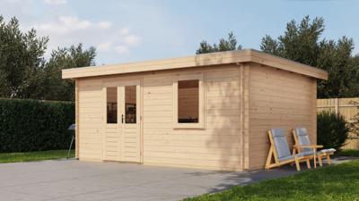 Lugarde Select Blokhut Duiven 500x400cm - Onbehandeld- Plat dak- - Lugarde Select