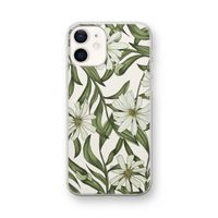 Wit bloemenpatroon: iPhone 12 mini Transparant Hoesje
