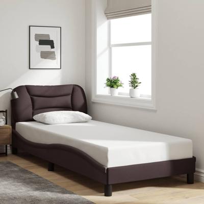 Bedframe zonder matras "Hvar" 80x200 cm stof donkerbruin