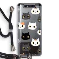 Katten: Samsung Galaxy A80 Transparant Hoesje met koord