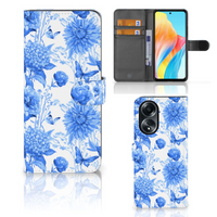 Hoesje voor OPPO A58 4G Flowers Blue - thumbnail