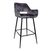 Fallon Velvet Antraciet Barkruk (set van 2)