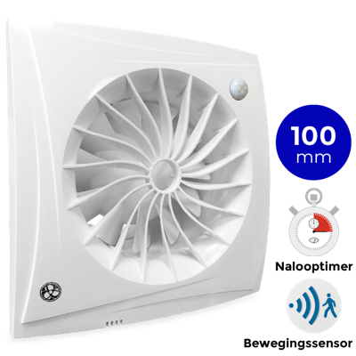 [tweedekans] Badkamer Ventilator Blauberg Sileo - Ø 100mm - Met Timer + Bewegingssensor (sileo100ir)