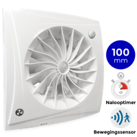 [tweedekans] Badkamer Ventilator Blauberg Sileo - Ø 100mm - Met Timer + Bewegingssensor (sileo100ir)