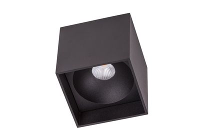 BC0002 LED-opbouwarmatuur Vierkant 1x6,5W 2700K Dimbaar Zwart