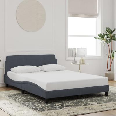Bedframe zonder matras 140x200 cm fluweel donkergrijs