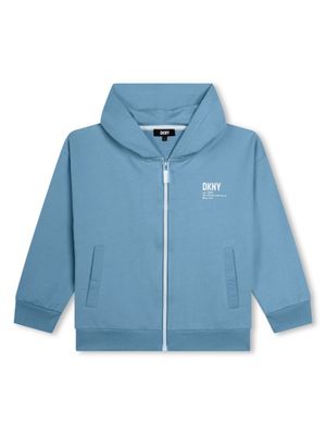 Dkny Kids hoodie à logo imprimé - Bleu