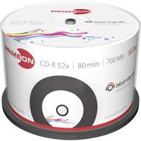 Primeon 2761107 CD-R 80 disc 700 MB 50 stuk(s) Spindel Vinyl, Bedrukbaar