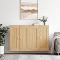 Hangkasten 2 st bewerkt hout sonoma eikenkleurig