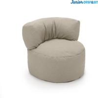 Parya - Zitzak Stoel Junior - Beige - 70 x 50 cm - Kinderstoel met Vulling voor Binnen - thumbnail