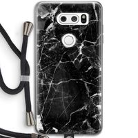 Zwart Marmer 2: LG V30 Transparant Hoesje met koord Zwart Marmer 2: LG V30 Transparant Hoesje met koord