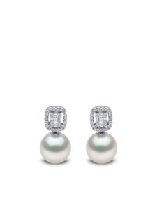 Yoko London boucles d'oreilles Starlight en or blanc 18ct serties de perles et de diamants - Argent