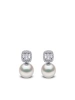 Yoko London boucles d'oreilles Starlight en or blanc 18ct serties de perles et de diamants - Argent