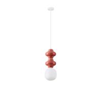 Lyora HanglampClio M rood keramiek met wit glas - 9009111