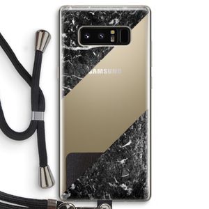 Zwart marmer: Samsung Galaxy Note 8 Transparant Hoesje met koord
