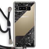 Zwart marmer: Samsung Galaxy Note 8 Transparant Hoesje met koord Zwart marmer: Samsung Galaxy Note 8 Transparant Hoesje met koord