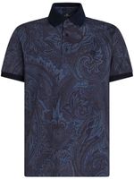 ETRO polo en coton à imprimé cachemire - Bleu - thumbnail