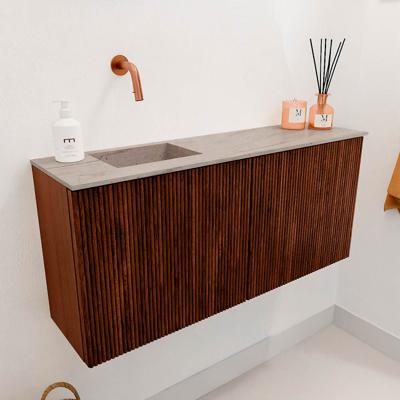 Toiletmeubel Mondiaz Joya Dlux | 90 cm | Meubelkleur Ruby | Faye wastafel Saba Wasbak Links | Zonder kraangat(en)