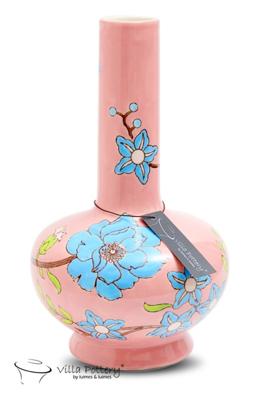 Happy Flowers Vaas porselein 18x18x31cm roze blauw