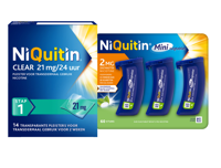 Niquitin Minizuigtabletten Mint 2.0mg + Clear Pleisters 21mg Stap 1 Combi