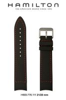 Horlogeband Hamilton H776350 / H001.77.635.333.01 Leder Zwart 21mm - thumbnail