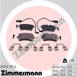 Remblokkenset, schijfrem ZIMMERMANN, u.a. fÃ¼r Audi, Porsche