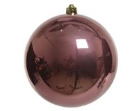 Kerstbal Glans XL - Velours roze - Decoris - thumbnail