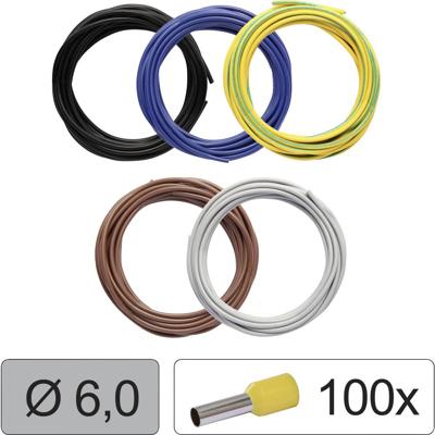 Quadrios 25CW121 Enkele ader LiFY 6.0 mm² Zwart, Blauw, Geel-groen, Bruin, Grijs 1 set(s)