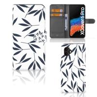 Samsung Galaxy Xcover 6 Pro Hoesje Leaves Blue Samsung Galaxy Xcover 6 Pro Hoesje Leaves Blue